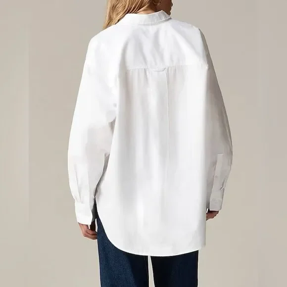 NWT J CREW Étienne oversized shirt in lightweight oxford in white - Picture 3 of 7